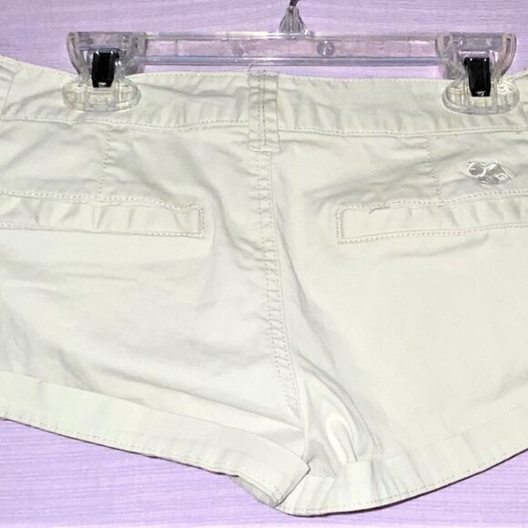 NWT Aeropostale Light Tan Short Twill Stretch Shorts Cuffed Hem Juniors … - Picture 5 of 7